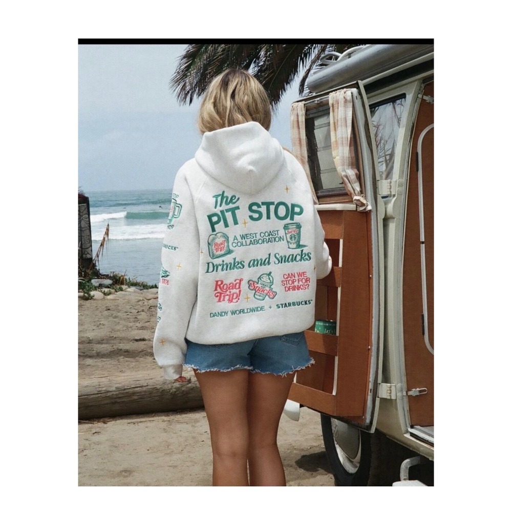Dandy Worldwide Starbucks Hoodie West Coast Collaboration Pit Stop small